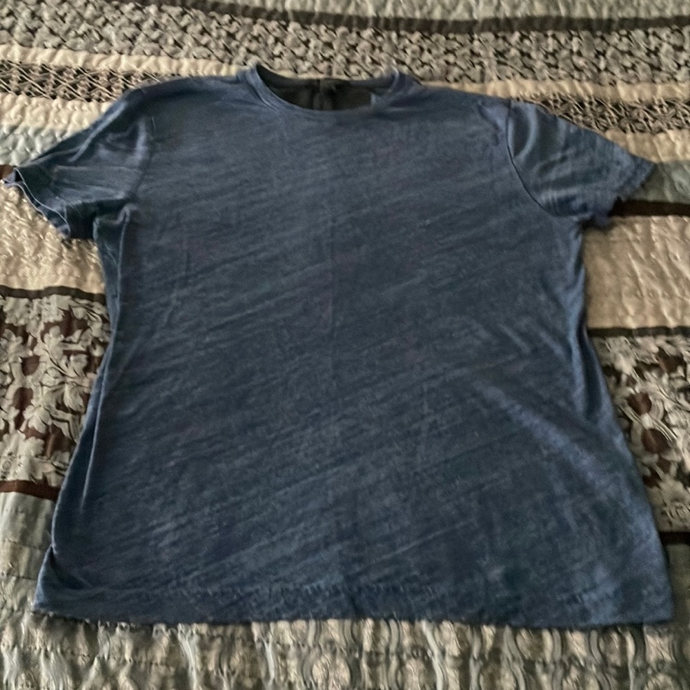 Blue plain short sleeved t